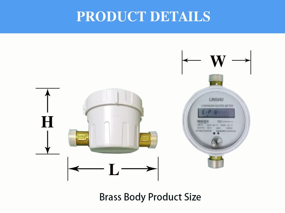 Ultrasonic water meter product size 1